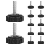 OUNONA 12pcs Pieds de Table Réglables en Plastique et Fer, Résistants à l'usure, Faciles à Installer, pour Meubles de Bureau et Maison, Modèle M6*19 * 28mm Noir
