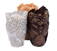 OUNONA 150 pièces Caissettes Pâtisserie Tulipe Papier Anti-huile Résistant Chaleur pour Cupcakes Muffins Gâteaux DIY Fêtes Anniversaires Noël