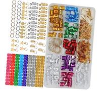 OUNONA 150pièces Lot De Manchettes Métal Pour Cheveux Perles De Anneaux Pour Dreadlocks