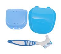 OUNONA 1Ensemble Boîte de Prothèse Portable avec Brosse à Dents Pratique pour Voyage et Rangement Prothèses Dentaires et Dispositifs de Retenue