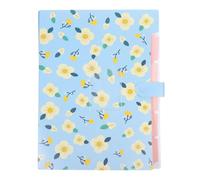 OUNONA 1pièce Chemise Document Multi-couches à Motif Floral Bleu Grand Capacité Portable pour Bureau et Étudiant Trieur à Compartiments pour Classement et Rangement Organisé des