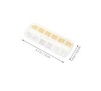 OUNONA 2 boîtes Perles Nail Art Or Décoration Ongles DIY Boîte Compartiments Mix Couleur