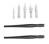 OUNONA 2 Ensembles de 12 Plumage Porte-plume en Plastique et Métal pour Dessin Animé, Stylo à Dessin Professionnel, Facile à Maîtriser, Création de Lignes Fines