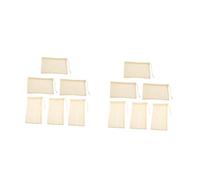 OUNONA 2 Ensembles en Maille À Cordon De Fruits D'épicerie Lavables Sachets D'épices pour Cuisiner De Rangement en Mailles À Rôtir Panier Tressé Beige Coton 6 Pièces * 2