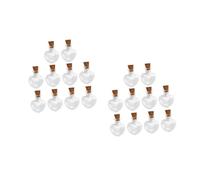OUNONA 2 Ensembles Souhaitant Bouteille Petit Bouteilles en Liège Mini Pot De Décoration Cœur Épeler De Boissons Verre À Haute Teneur en Borosilicate Transparent 10 Pièces * 2
