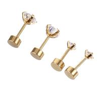 OUNONA 2 paires Boucles Oreilles Zircon pour Femmes Ensemble de Design Délicat et Élégant Griffes pour Maintien Sécurisé Parfait pour Fêtes