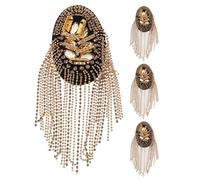 OUNONA 2 paires d'épaulettes à franges insigne d'épaule rétro en métal à franges - broche d'épaule à tendance pour costumes de scène et de spectacle