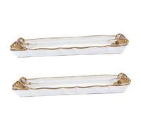 OUNONA 2 Pcs Bijoux en Résine Vintage Fruits Secs Fruits Gâteau De Gâteau Bijoux Bijoux Affichage De Bac À Aions À Bac Organisateur Plateau De Plateau Décoratif pour La Maison