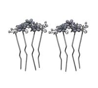 OUNONA 2 Pcs Peignes Latéraux Mariage Métal en U Strass Fleur Dorée Accessoires Coiffure Soirée Femmes Demoiselles d'Honneur