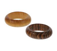 OUNONA 2 Pièces Bague Bois Simple Ensemble de Anneaux à Doigt Uniques Bois pour Accessoires de Mode Élégants et Décoratifs
