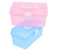 OUNONA 2 pièces Boîte de Rangement Médicale Transparent avec Compartiments Organisateur Portable pour Maison et Bureau pour Médicaments et Accessoires Conception Pratique et Capacité