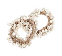 OUNONA 2 Pièces Élastiques Pour Cheveux Perles Anneaux Faits Main Coiffures Crochet Décoratives Couvre-chefs Pour Filles Et Femmes