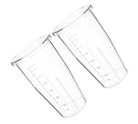 OUNONA 2 Pièces Gobelet Mélangeur Gradué en Plastique PC 650 Ml Compatible Large, Facile à Nettoyer, Récipient pour Mixeur Smoothie et Préparation Culinaire