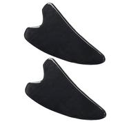 OUNONA 2 pièces Gua Sha Corne de Buffle Forme Cœur Outil Massage Visage et Corps Stimule Circulation Sanguine Tensions Hydratant et Noir
