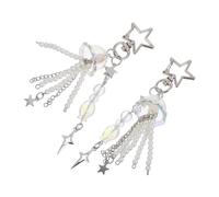 OUNONA 2 pièces Jellyfish Keychain With Star Beads Pendant Cute Ocean Themed Bag Charm For Durable Plastic And Alloy Decorative And Practical Accessory