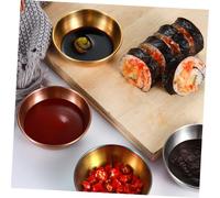 OUNONA 2 pièces Lot de Assiettes Rondes Acier Inoxydable pour Sauce et Condiments Petites Coupelles pour Apéritifs Résistantes et pour Maison et Restauration