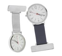 OUNONA 2 pièces Montre de Poche Métal pour Infirmière et Médecin Portable Compacte et Légère Design Simple Montre de Poche et Précise Lot de Argent Bleu