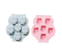 OUNONA 2 pièces Moule Silicone Hibou pour Pâtisserie et Chocolat Moules Faits Main Coffret Bleu et Rose Résistant et Sûr DIY Glaçons et Desserts