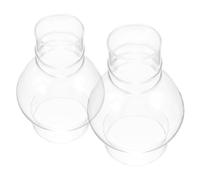 OUNONA 2 Pièces Oil Lamp Shade Replacement Glass Chimney Tall Windproof Hurricane Lamp Shade With Diameter For Vintage Kerosene Lanterns