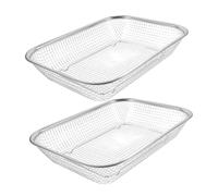 OUNONA 2 pièces Panier Égouttoir Acier Inoxydable Panier Vidange Multifonctionnel Rectangulaire à Maille Métallique pour Évier Égouttoir Cuisine pour Fruits et Légumes Organisateur