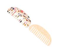 OUNONA 2 Pièces Peigne à Cheveux Large Dent Vintage Acétate Antistatique Pack pour Coiffage Doux Cheveux Secs et Humides Accessoires Élégants Portables et Mariages