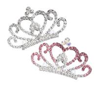 OUNONA 2 pièces Peignes Couronne Princesse pour Filles Petits Diadèmes Accessoires Coiffure pour Garçon Fille Fête et Anniversaire