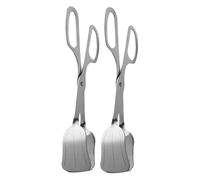 OUNONA 2 Pièces Pinces Acier Inoxydable pour Cuisine Ustensiles de Service à Salade et Poignée Antidérapante Ergonomique Tête Large pour Buffet Usage Quotidien et Réception