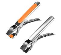 OUNONA 2 pièces Pinces Bol Cuisine Acier Inoxydable Préhenseur Brûlure Chaleur pour Maintien de et Plateau Poignée Courbée Ergonomique Ustensile de Cuisine Pratique