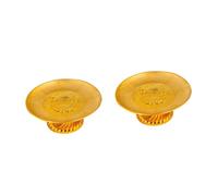 OUNONA 2 Pièces Plateau de Fruits Sacrificiels Plastique Doré Support de Fruits Bouddhiste Élégant et pour Offrandes et Décorations
