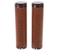 OUNONA 2 Pièces Poignées pour Vélos en PU Marron Vintage Antidérapantes et Résistantes à l'usure, Manchons de Guidon Faciles à Nettoyer pour Vélo et Trottinette Couleur Couleur Aléatoire