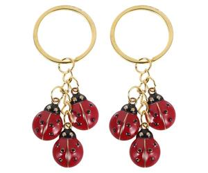 OUNONA 2 Pièces Porte-clés en Métal Rouge en Forme à Sept Points, Robuste et Solide, Décoration Mignonne pour Sac à Dos ou Cartable, Accessoire pour Occasions Spéciales