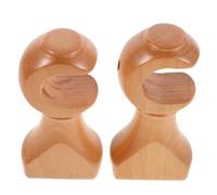 OUNONA 2 Pièces Solid Wood Curtain Rod Holders Heavy Duty Natural Wood Drapery Pole Brackets for Wall and Ceiling Mount Dual Use Window Pole Supports for Thick Curtains