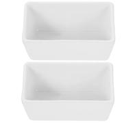 OUNONA 2 Pièces Sucrier Carré en Céramique Blanc Couvercle | Finition Mate, Base Stable Renforcée, pour Cubes, Sachets, la Cuisine et Comptoir Café