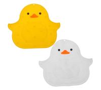 OUNONA 2 Pièces Tapis de Bain en Silicone avec Ventouses Antidérapantes Tapis Exfoliant et Massant en Forme de Canard Jaune Matelas Relaxant pour Stimulation Circulation et