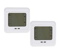 OUNONA 2 Pièces Thermostat Programmable Connecté pour Chauffage au Sol Électrique Écran Tactile Blanc, Régulateur de Température Numérique en Plastique Pc, 6 Périodes Journalières, Haute
