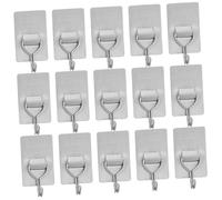 OUNONA 20 pièces Crochets Muraux Auto Adhésifs Acier Inoxydable Supports Robustes sans Perçage pour Serviettes Manteaux et Accessoires Résistants à Humidité pour Salle de Bain et Cuisine