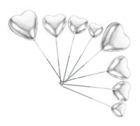 OUNONA 20 Pièces Décorations Gâteaux Cœur Argenté pour Mariage Anniversaire Décoration Cupcake Fête Festive