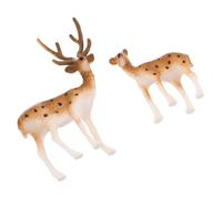 OUNONA 20 Pièces Figurines Mini Cerfs de Noël Décorations Forestières Réalistes Statues Solidifiées de Petits Rennes pour Ornements de Table et Créations Artisanales
