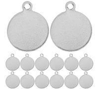 OUNONA 20 pièces Lot de Pendentifs Ronds Acier Inoxydable Bases Cabochon Vierges pour Création Bijoux DIY Supports Simples et Lisses pour Colliers Bracelets Boucles Oreilles