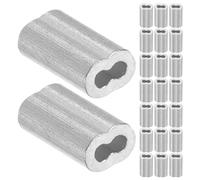 OUNONA 200 Pièces Manchon en Aluminium Double Barillet 8 Forme pour Câble | Serrage Câbles Argentés, Montage Rapide en Espaces Étroits, Réduit Fatigue et Rupture du Fil
