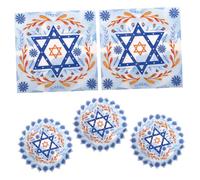 OUNONA 20pièces Serviettes De Hanoukka Papier Jetables Lot Motif Étoile De David Pour Décoration De Fête Juive Et Événements