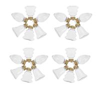 OUNONA 24 Bouteilles Décoratives de Noël à Suspendre 50 ML en Plastique Transparent Bouchon Doré Lot de 3 Modèles Plats et Ronds pour Bricolage Festif Décorations Sapin et Boîtes à