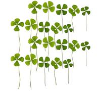 OUNONA 24 Pièces Fleurs Séchées de Trèfle à Quatre Feuilles Vertes en Matériau Synthétique Naturel et Élégant pour Décoration Résine et Création de Colliers
