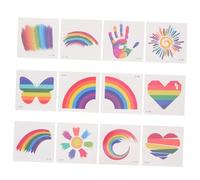 OUNONA 24Pièces Autocollants de Rainbow Temporaires Lgbt Fierté Gay Décorations Colorées pour Célébrations