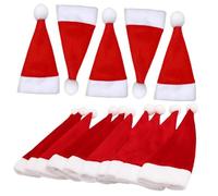 OUNONA 25 Pièces Mini Bonnets de Père Noël pour Décoration de Bouteilles de Vin et Porte-Couverts, Taille Miniature, Couleurs Classiques Éclatantes, Accessoires de Fête de Noël pour