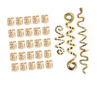 OUNONA 28pièces Accessoires pour Dreadlocks Tresses Spirale Bijoux de Cheveux Anneaux et Manchettes