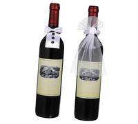 OUNONA 2Paires Décorative pour Bouteille de Vin Ensemble de Costume Ornement de Bouteille pour Mariage Événements Festifs