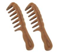 OUNONA 2pcs Peigne De Dents Larges En Bois Peigne De Bois Naturel