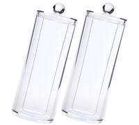 OUNONA 2pièces Boîte de Rangement Transparente avec Couvercle pour Accessoires Cheveux et Coton Organisateur Cosmétique Portable pour Cotons Démaquillants et Élastiques Design Compact