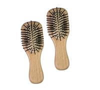 OUNONA 2pièces Brosse à Cheveux Poils Naturels Avec Brosse Plate Et Mini Pour Chevelu Cheveux Mouillés Incluant Peigne Bois